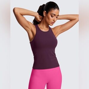 CRZ YOGA Butterluxe Racerback Waist Length Tank Deep Purple